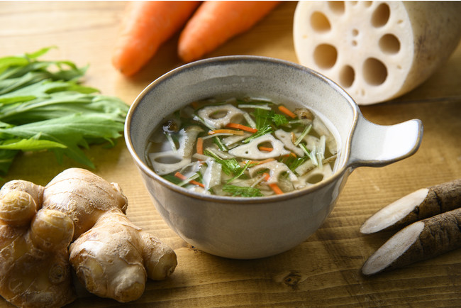 根野菜と国産しょうがのスープ